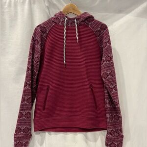 Obermeyer Catalina Hoodie in Maroon and snowflake print